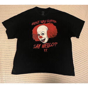 IT The Movie Shirt XXL Pennywise Clown Aren't You Gonna Say Hello? Creepy Smile